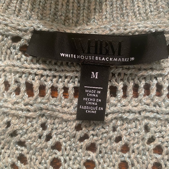 White House Black Market Light Gray V-Neck Sweater - Picture 5 of 6